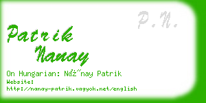 patrik nanay business card